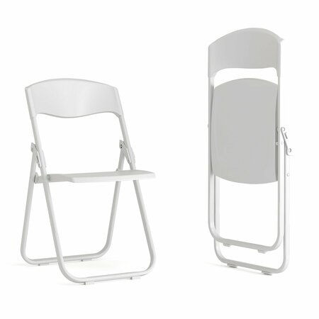 FLASH FURNITURE White Plastic Folding Chair 2-RUT-I-WHITE-GG